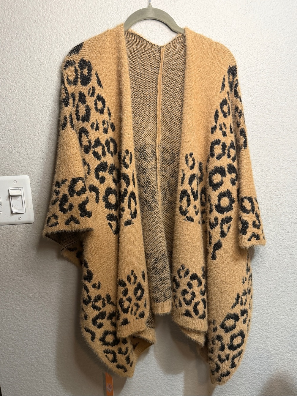 Leopard-Print Open Front Cardigan - Camel - Picture 3 of 4